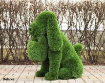 Топиари собака Филька h=80 см, с кашпо - газон Deluxe Green Топиари собака Филька h=80 см, с кашпо - газон Deluxe Green