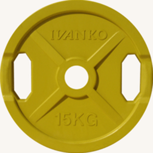 Диск JOHNS цветной 2-х хватовый обрезиненный d51мм, 15кг, фото 1