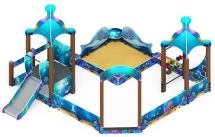 Песочный дворик с горкой Морской - ИО 6.17.01-01 H=750 