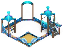 Песочный дворик с горкой Морской - ИО 6.17.01-01 H=750 