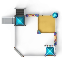 Песочный дворик с горкой Морской - ИО 6.17.01-01 H=750 