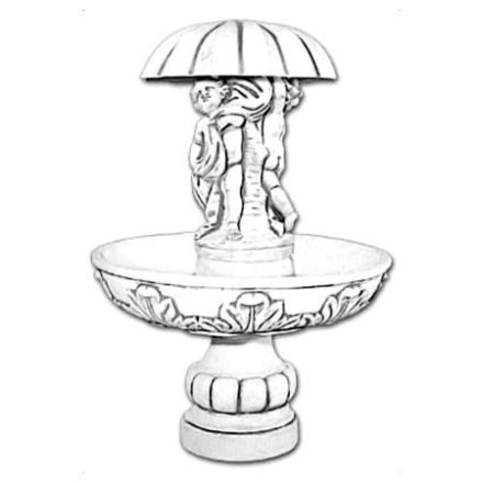 Фонтан скульптурный классический "Дети под зонтиком" артикул 851, фото 1