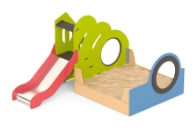 Игровой модуль Romana 115.54.00 с песочницей и горкой для детской площадки Игровой модуль Romana 115.54.00 с песочницей и горкой для детской площадки