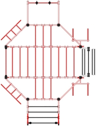 Многофункциональный спортивный комплекс (красный) МК 100.01-01, фото 5