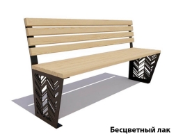 Парковая скамейка Гарнизон, Лиственница (без подлокотников) 0,6 м, фото 2