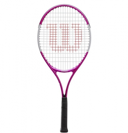 Ракетка б/т Wilson Ultra Pink25 GR00, арт.WR027810U, для дет.9-10 лет, алюминий, со струнами,роз-бел, фото 1