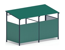 Навес контейнерной площадки для мусора (зеленый) (2 секции) МФ 55.02.03-01, фото 2