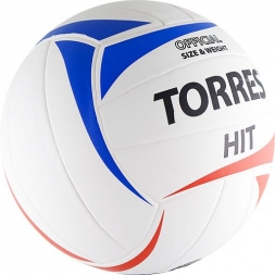 Мяч вол. &quot;TORRES Hit&quot; арт.V30055, р.5, синт.кожа (ПУ), клееный, бут.кам, бело-красно-синий, фото 2