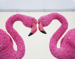 Топиари композиция фламинго, Бриджит, 2 шт - газон Eco, фото 2