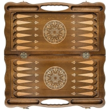 Шахматы + нарды резные "Антемион" 60 с ручкой, Haleyan Шахматы + нарды резные "Антемион" 60 с ручкой, Haleyan