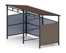Навес контейнерной площадки для мусора (коричневый) (2 секции) МФ 55.02.03-02