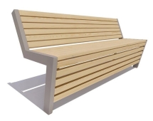 Парковая скамейка Техно, Сосна (брус 30х60) 1,5 м Парковая скамейка Техно, Сосна (брус 30х60) 1,5 м