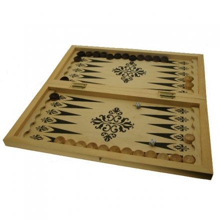 Набор игр 2 в 1 Шашки-Нарды Малый 400х200мм дерево, фото 1