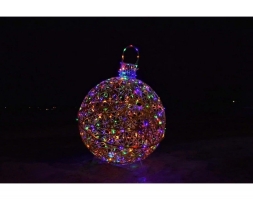 Светящаяся фигура Ёлочная игрушка на раме (диаметр 1,2 м), фото 1