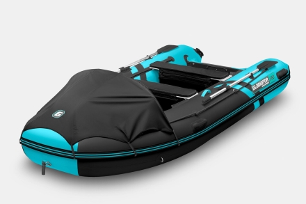 GLADIATOR E 380 PRO AIR Черно-бирюзовый моторная лодка ПВХ НДНД, фото 1