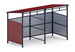 Навес контейнерной площадки для мусора (красный) (2 секции) МФ 55.02.03-04, фото 4