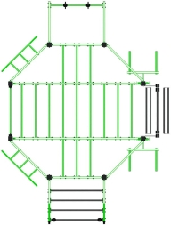 Многофункциональный спортивный комплекс (зеленый) МК 100.01-02, фото 5