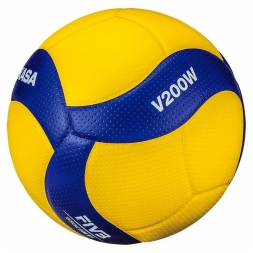 Мяч волейбольный профессиональный &quot;MIKASA V200W&quot;, р. 5, оф. мяч FIVB и оф. мяч Кубка Мира 2019, желто-синий, фото 2