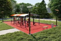 Готовый комплект уличных тренажеров TORUDA №3 (16x8) Готовый комплект уличных тренажеров TORUDA №3 (16x8)