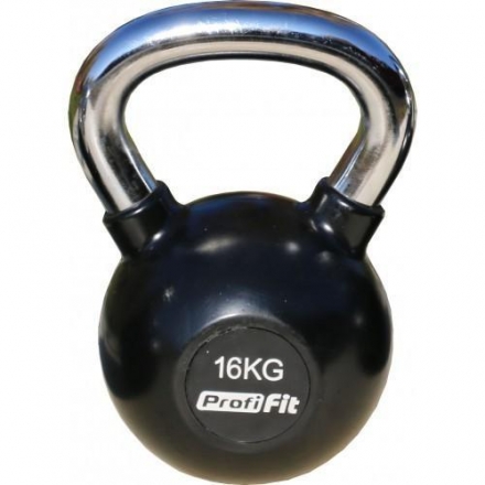 Гиря обрезиненная с хромированной ручкой PROFI-FIT, 16 кг, фото 1