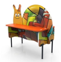 Скамья детская "Улитка", паттерн "Этник" МД013.00.01.17