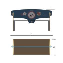 Детская скамья Romana 302.18.00-02 двусторонняя для игровой площадки, фото 3 Детская скамья Romana 302.18.00-02 двусторонняя для игровой площадки, фото 3
