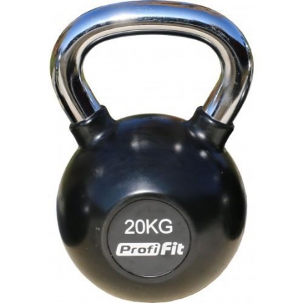 Гиря обрезиненная с хромированной ручкой PROFI-FIT, 20 кг, фото 1