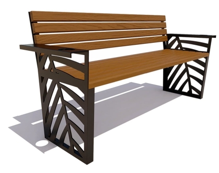 Скамейка парковая Крым сосна 1,5 м, фото 3