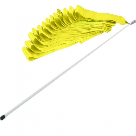 Лента гимнастическая 6м с палочкой цвет желтый, фото 1