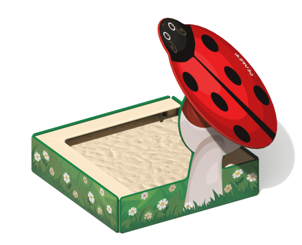 Песочница Божья коровка ПС-27 с навесом для детской площадки, фото 1