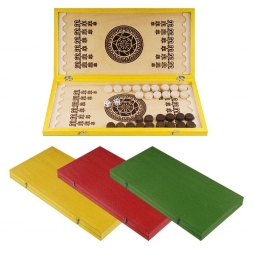 Нарды малые цветные, доска 20х40*3,5 см, 30 деревянных шашек, кости (зары) 2 шт., 40х20х3,5 см.