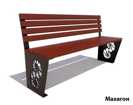 Парковая скамейка Ракушка, Лиственница (без подлокотников) 3 м, фото 3