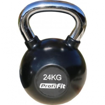Гиря обрезиненная с хромированной ручкой PROFI-FIT, 24 кг, фото 1