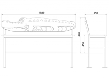 МФ 1.25 Лавочка со спинкой Крокодил МФ 1.25 Лавочка со спинкой Крокодил