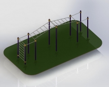 Уличный спортивный комплекс шведская стенка + турник+ рукоход+ гимнастические кольца ТВ-018  Уличный спортивный комплекс шведская стенка + турник+ рукоход+ гимнастические кольца ТВ-018