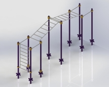 Уличный спортивный комплекс шведская стенка + турник+ рукоход+ гимнастические кольца ТВ-018  Уличный спортивный комплекс шведская стенка + турник+ рукоход+ гимнастические кольца ТВ-018