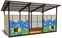 Теневой навес одинарный 3х6 м 19112 для уличной площадки