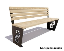 Парковая скамейка Ракушка, Лиственница (без подлокотников) 2,5 м, фото 2