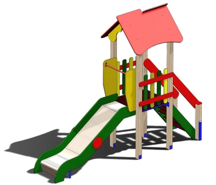 Игровая детская горка с металлическим H ската 1м ДЛ22, фото 1