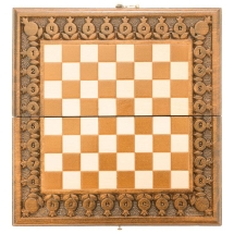 Шахматы + нарды резные с гранатами 30, Haleyan Шахматы + нарды резные с гранатами 30, Haleyan