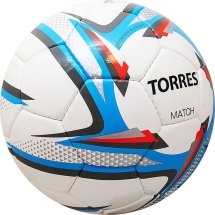 Мяч футбольный "TORRES Match", р.5, 32 панели. PU, бело-серебряно-голубой Мяч футбольный "TORRES Match", р.5, 32 панели. PU, бело-серебряно-голубой