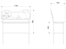 МФ 1.26 Лавочка со спинкой Львенок МФ 1.26 Лавочка со спинкой Львенок