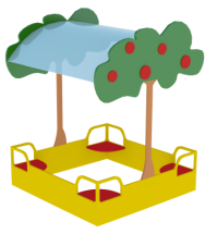 Песочница Яблоня СКИ 116 с крышей для детской площадки Песочница Яблоня СКИ 116 с крышей для детской площадки