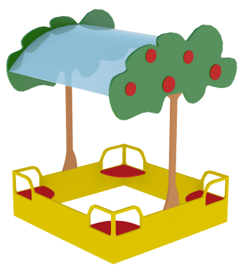 Песочница Яблоня СКИ 116 с крышей для детской площадки, фото 1