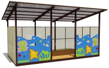 Теневой навес одинарный 3х6 м 19111 для уличной площадки