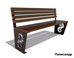 Парковая скамейка Ракушка, Лиственница (без подлокотников) 2 м, фото 5