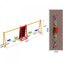 Детские качели Спорт 6.2 для детской площадки, фото 3 Детские качели Спорт 6.2 для детской площадки, фото 3
