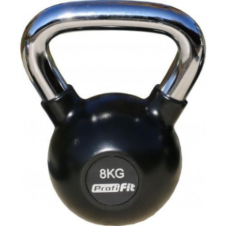 Гиря обрезиненная с хромированной ручкой PROFI-FIT, 8 кг, фото 1