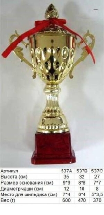 Кубок 537 A h-35см (с крышкой), фото 1