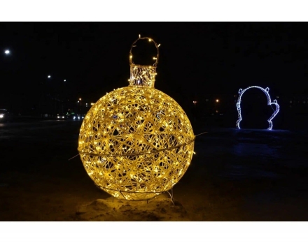 Светящаяся фигура Ёлочная игрушка на раме (диаметр 0,5 м), фото 5